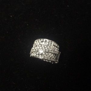 Silver sparkle rhinestone ring